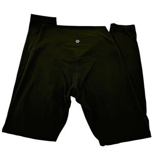 Lululemon High Rise Yoga Leggings Dark Olive Green Athletic Pants sz 8-10 (33in)